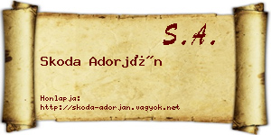 Skoda Adorján névjegykártya
